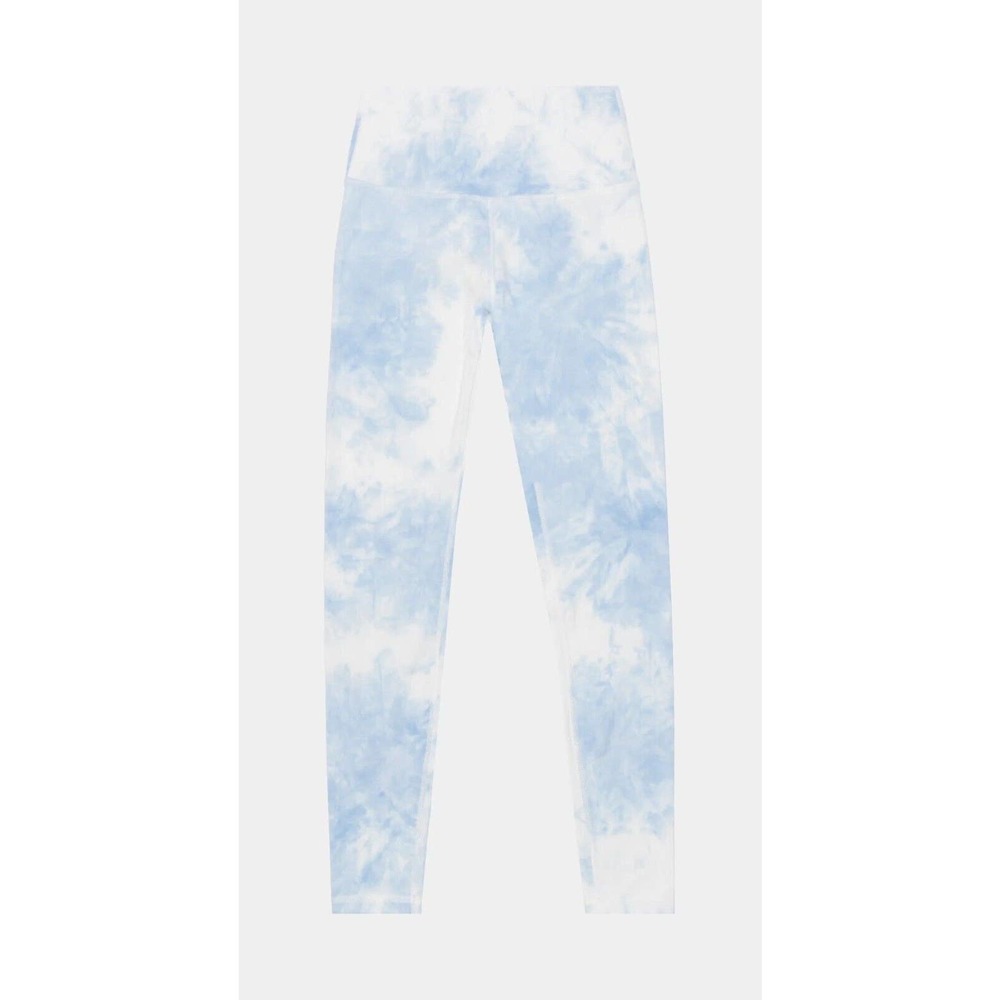 Sacre Size L Women's Amelia Leggings Blue Tie Dye High Waisted Active Pants